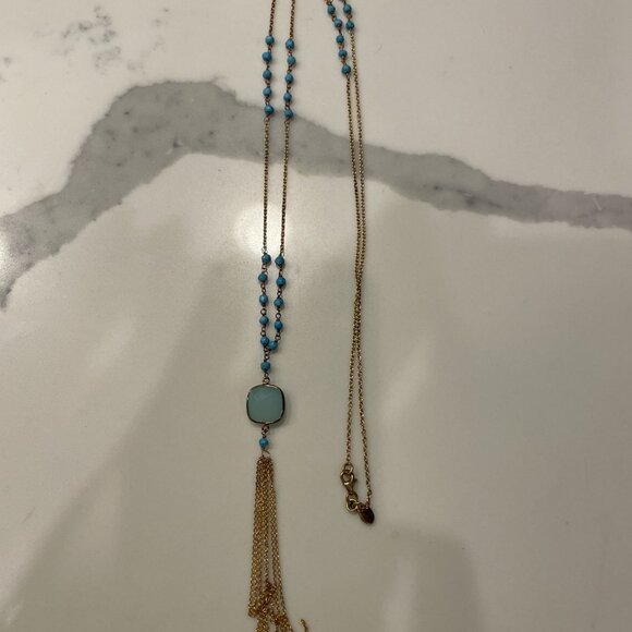 Sonya Renee Tess turquoise tassel Necklace - 32" chain with 3" pendant - Picture 1 of 4